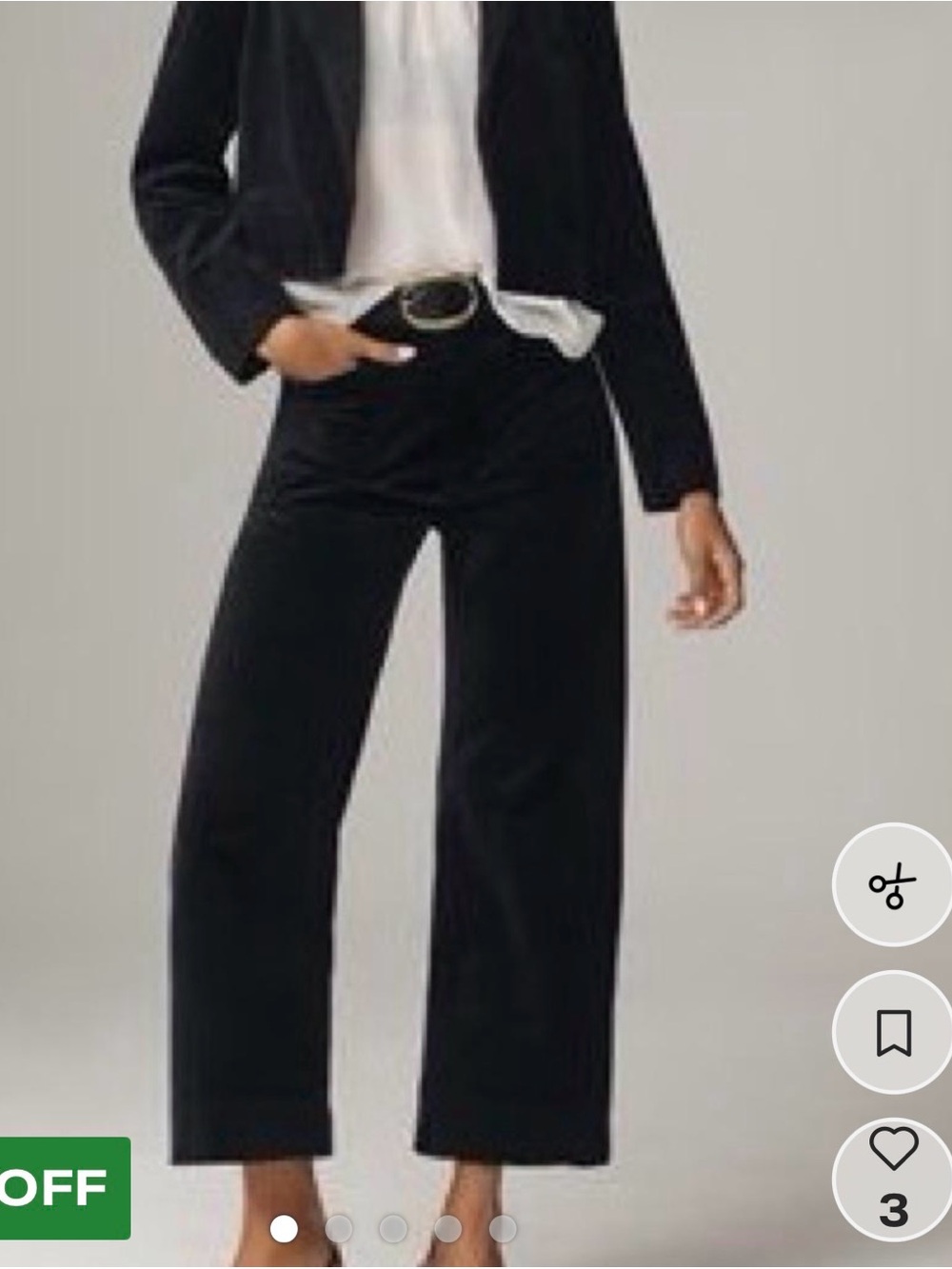 Anthropologie Maeve The Colette Crop Velvet Wide-Leg Pants Black sz 31 tall